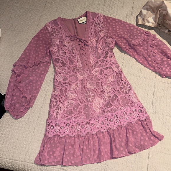 ALEXIS - MALICHA Crocheted Lace and Fil Coupe Georgette mini dress - Picture 7 of 7